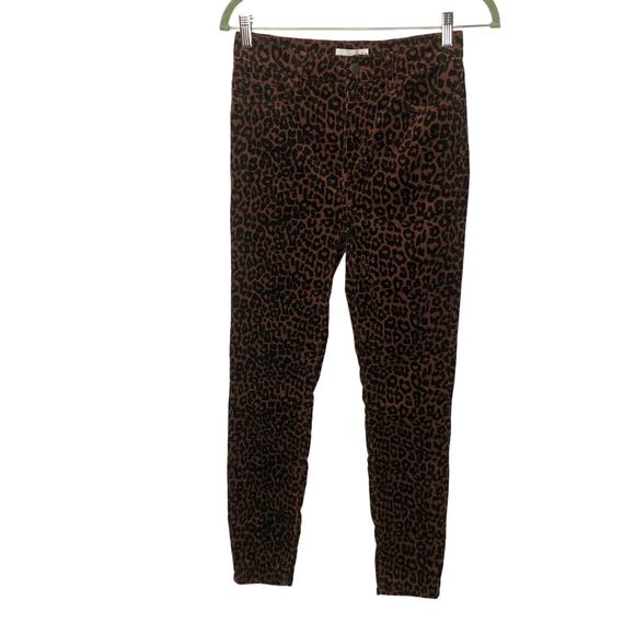 Loft's Made and Loved Women's Size 2 Leopard High Raised Skinny Corduroy Pants - Picture 1 of 6